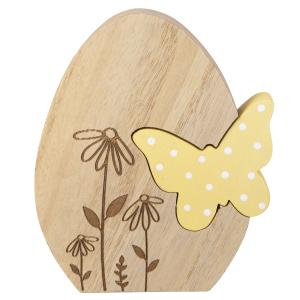 Ei und Schmetterling - Holz - ca. 11,5x2x14 cm