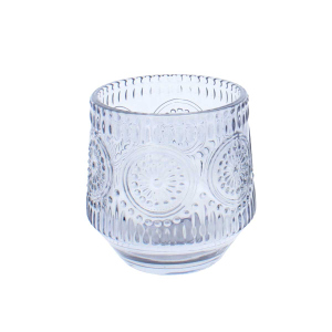 Teelichtglas Ornamente - Glas - ca. 9,5x9,7 cm