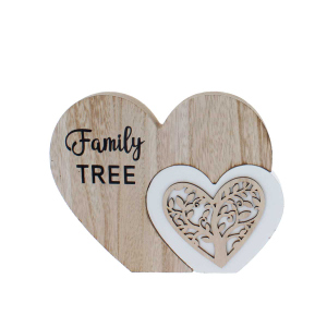 Standdeko - Family Tree - Holz - ca. 20 x 2,4 x 16 cm