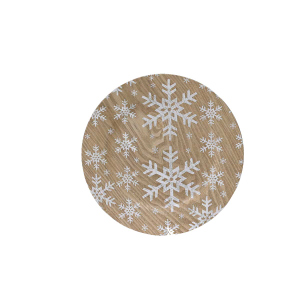 Dekoteller - Holzoptik - ca. Ø 33 cm - natur/weiss - 1 Stück