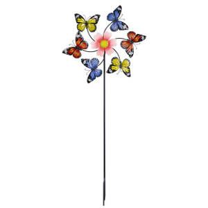 Blumenstecker Windrad - blau/rot/gelb - ca. 38 x 7 x 90 cm