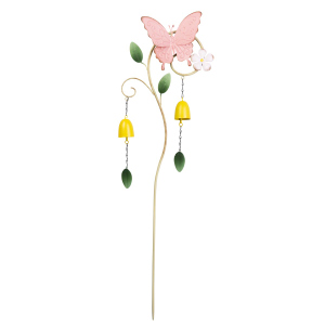 Blumenstecker Schmetterling pink/grün - ca. 22 x 5 x 83 cm 