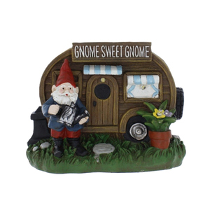 Wohnwagen mit solar LED bunt - ca. 21,9 x 14,1 x 15,4 cm