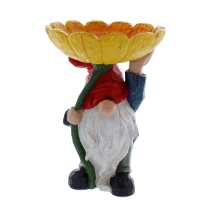 Wichtel mit Blumenschale - ca. 19 x 18,5 x 27,5 cm