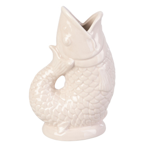 Vase - Fisch grau - ca. 13,8 x 8,5 x 20,3 cm