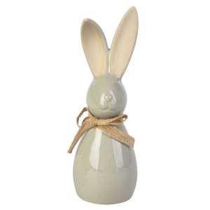 Hase mit Schleife grün - ca. 8,2 x 7 x 21 cm