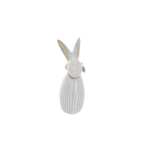 Hase mit Rillen weiß - ca. 7,5 x 5,1 x 14 cm