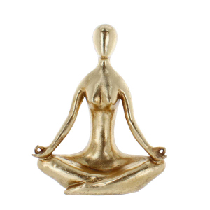 Yogafigur sitzend - gold - ca. 21,3 x 9 x 26,5 cm