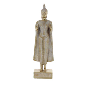 Buddha stehend - gold - ca. 9 x 5 x 30,5 cm