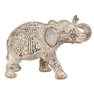 Elefant mit Ornamenten grau - ca. 15,5 x 5 x 10,5 cm