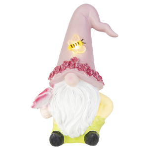 Blumenwichtel mit LED rosa/grün/weiß - ca. 9 x 8 x 16 cm