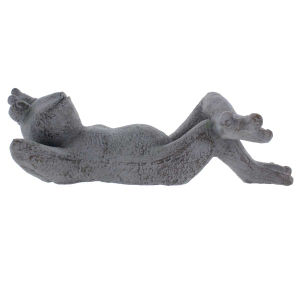 Froschkönig liegend - grau - ca. 47 x 26 x 16 cm