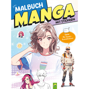 Malbuch - Manga - mit Stickern