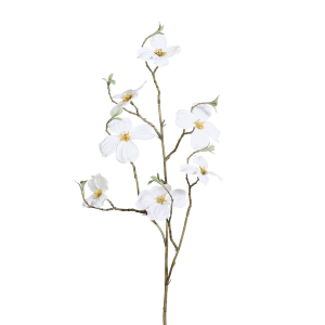 Kunstblume - Cornusblütenzweig - ca. 75 cm - weiss