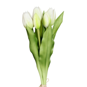 Kunstblume - Tulpen im Bund - ca. 31 cm - creme/grün 