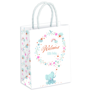 Geschenktasche - Welcome little Baby - Maxi - ca. 24 x 9 x 32 cm