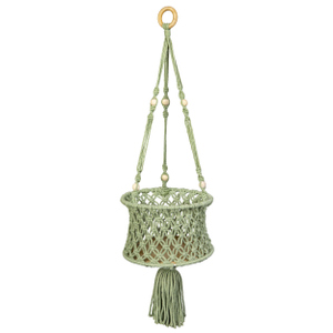 Hängepflanztopf geflochten grün/braun - ca. 75 cm