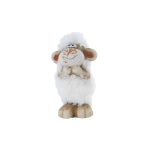 Schaf stehend weiß/braun - ca. 5 x 3,5 x 9 cm