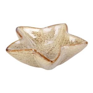 Dekoteller rechteckig - Seestern - grau - ca. 16,5 x 6 x 16,3 cm