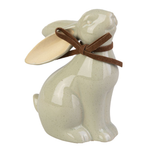 Hase mit Schleife mint - ca. 9,4 x 6,5 x 12,5 cm