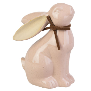 Hase mit Schleife rosa - ca. 12 x 8 x 15,9 cm