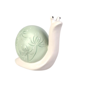Schnecke mint/weiß - ca. 13,5 x 7,5 x 13 cm