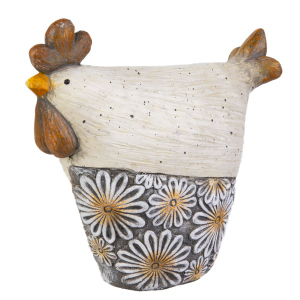 Huhn mit Blumen - ca. 18 x 7,5 x 23,2 cm