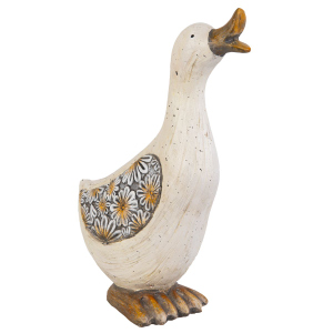 Ente stehend mit Blumen - ca. 17,8 x 8,3 x 26,8 cm
