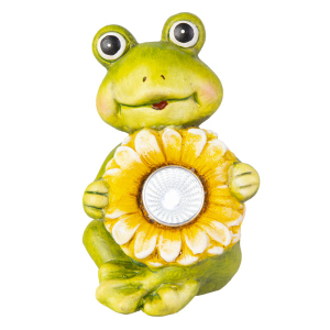 Tier mit solar LED Sonnenblume - ca. 10 x 10 x 15,5 cm - 1 Stück