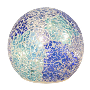 LED Mosaikball blau - ca. 10,5 x 9,5 cm