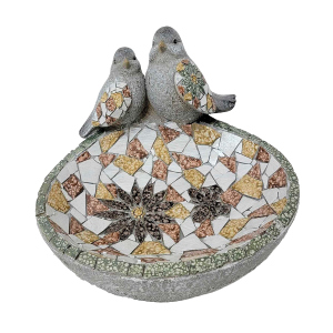 Vogeltränke Mosaik grau - ca. 31 x 27 x 18 cm