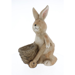Pflanztopf Hase mit Schubkarre - ca. 29 x 19,5 x 43 cm