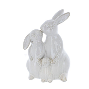 Hasenfamilie weiß - ca. 14 x 10 x 20,5 cm