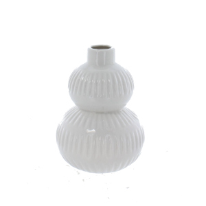 Vase doppelbauchig - weiß - ca. 9,5 x 13 cm