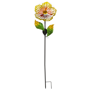 Pflanzenstecker Blume mit solar LED - ca. 25,5 x 17,5 x 109 cm - 1 Stück