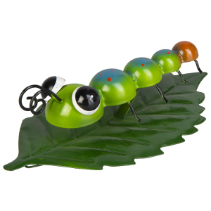 Insekt auf Blatt - grün/blau - ca. 18,5 x 10 x 3,5 cm - 1 Stück