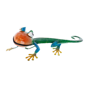 Wanddeko Eidechse grün/blau - ca. 32 x 17 x 9 cm