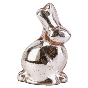 Hase pink/silber antik - ca. 7,5 x 12 cm