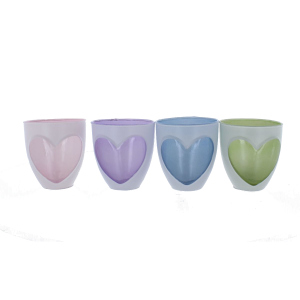 Teelichtglas Herz - ca. 9 x 10 cm - 1 Stück