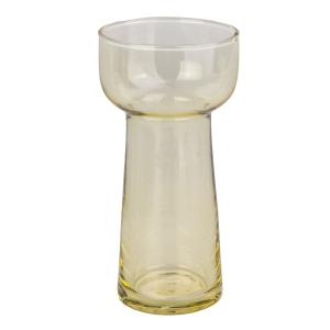 Teelichthalter konisch gelb - ca. 7,5 x 15 cm