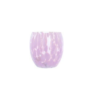 Windlicht rosa/klar - ca. 10 x 10 cm