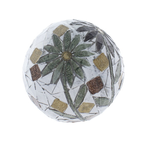 Dekokugel - Libelle - Mosaik - grau - ca. 23 x 22 cm