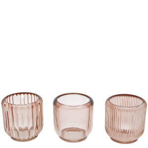 Teelichtglas  - ca. 8,5 x 8,5 x 8,5 cm - rosa  - 1 Stück