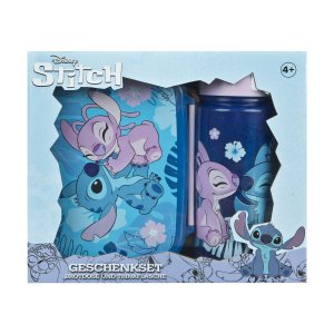 Disney Stitch - Brotdose und Trinkflasche - Geschenkset - blau/flieder