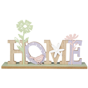 Standdeko - Schriftzug Home - lila/rosa - ca. 29,2 x 4,7 x 17,2 cm