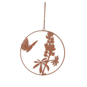 Dekohänger Ring - rostbraun - ca. 18 x 45 cm