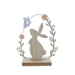 Ei-SIlhouette mit Hase bunt - ca. 14,5 x 6 x 17 cm
