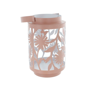 Laterne Zylinder rosa - ca. 10 x 10 x 16 cm