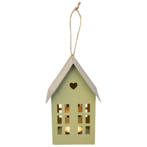 Dekohänger - Teelichhalter Haus - ca. 10 x 9 x 16,5 cm - 1 Stück