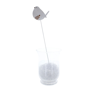 Pflanzenstecker Vogel weiß - ca. 32 x 8 x 1 cm